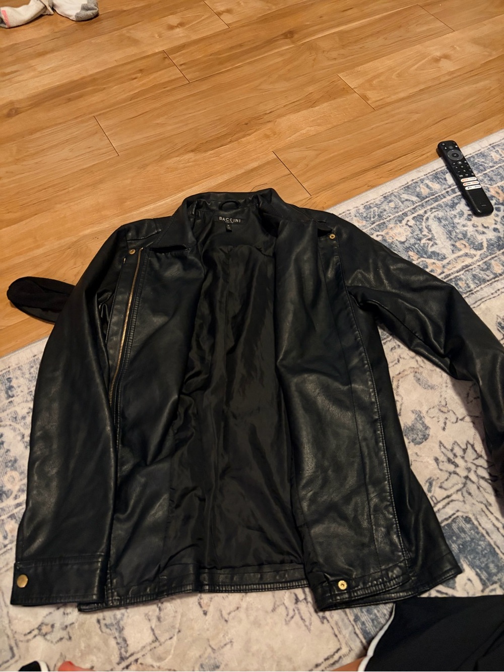 Baccini Black Faux Leather Jacket
